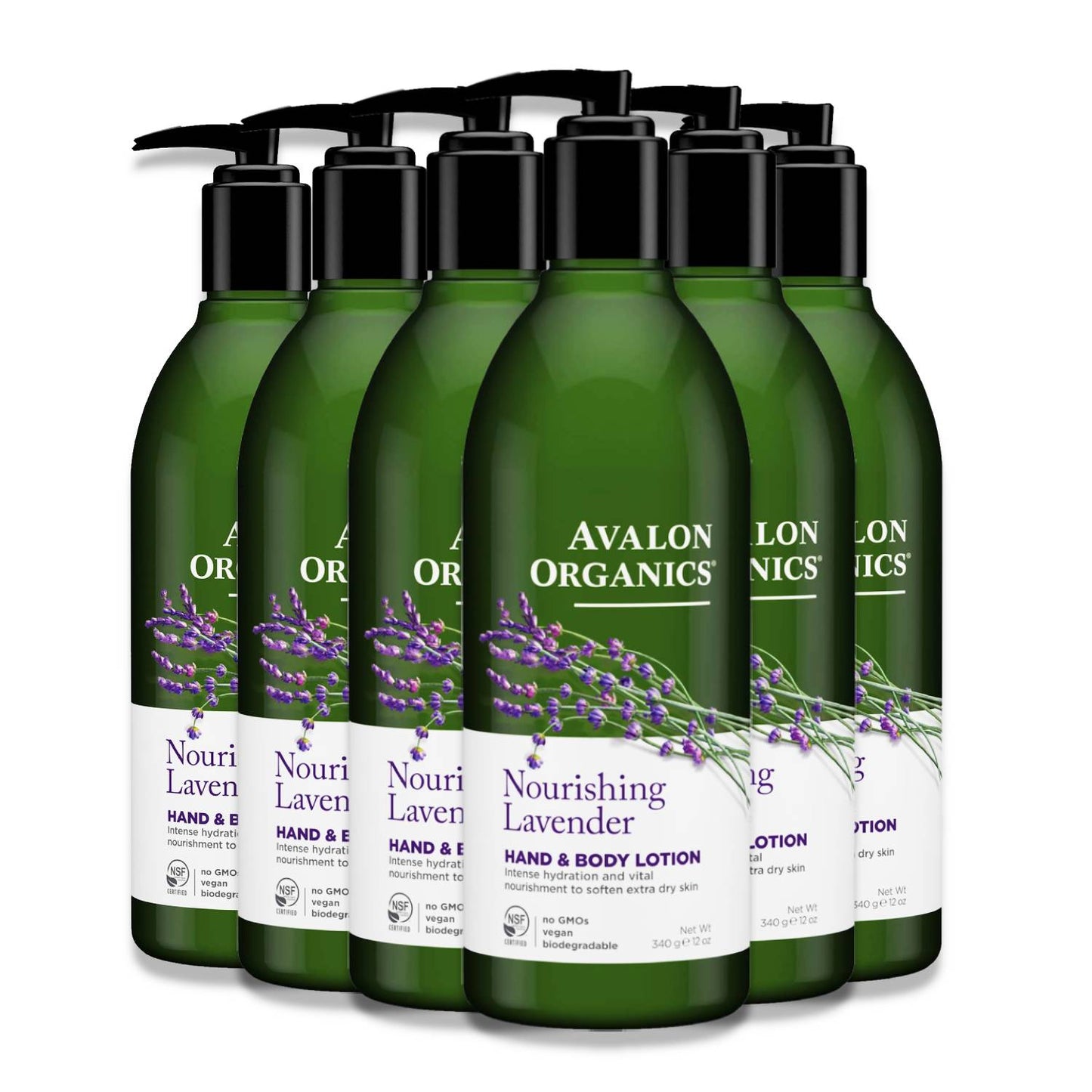 Avalon Organics Hand & Body Lotion, Nourishing Lavender, 12 Oz - 6 Pack