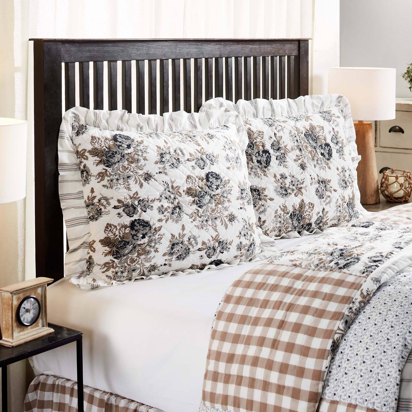 Annie Portabella Floral Ruffled Standard Sham 21x27"