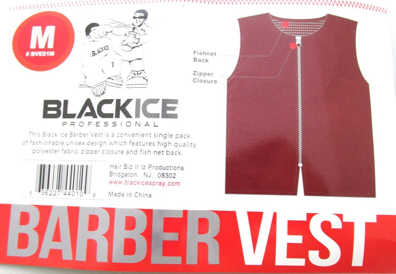 Black Ice Barber Vest Burgundy