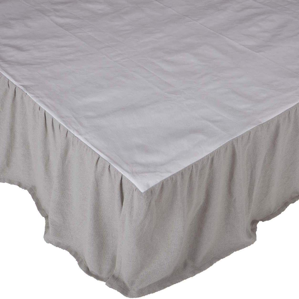 Burlap Dove Grey Ruffled Bed Skirt