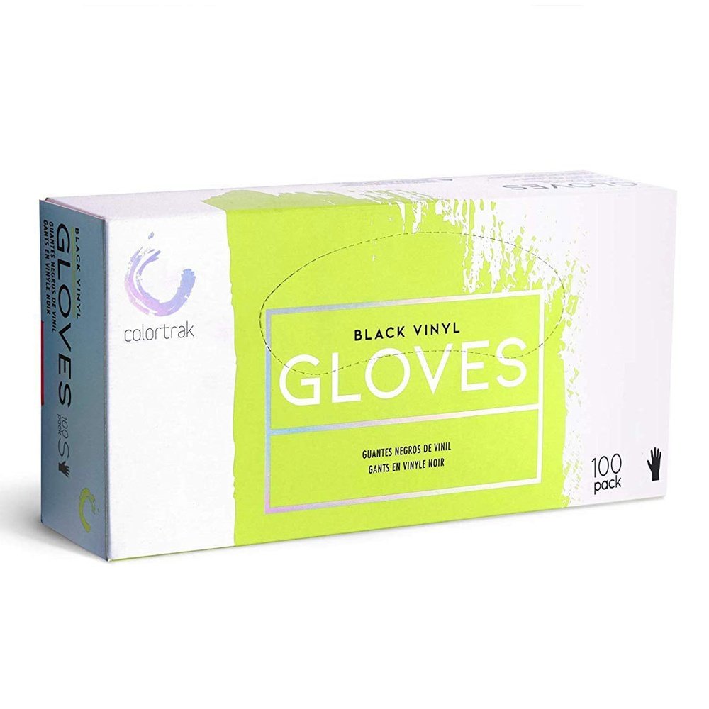 Colortrak Disposable Powder Free Vinyl Gloves Black