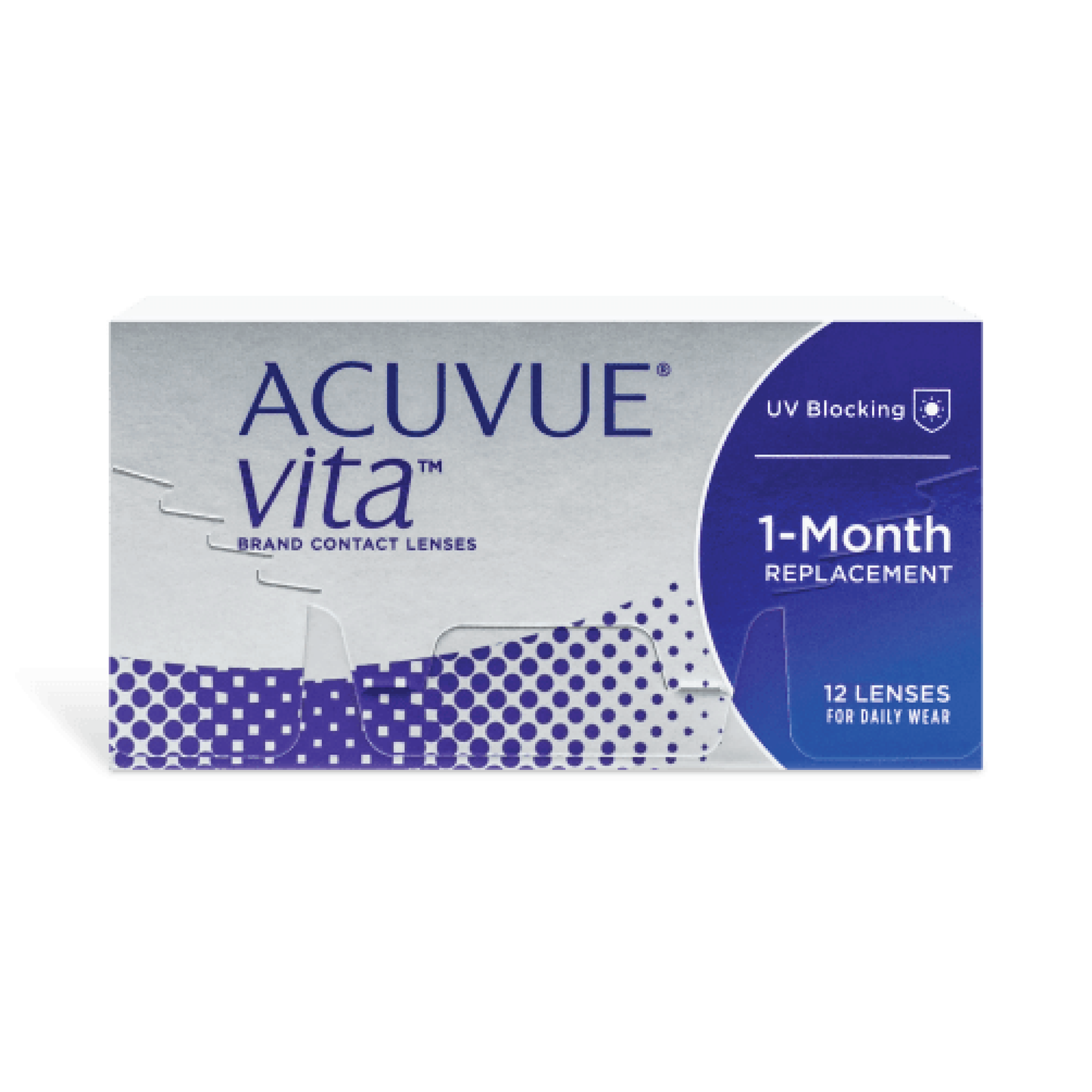 Acuvue Vita contact lens johnson silicone hydrogel comfort affordable oxygen breathable monthly replacement UV blocking on eye cornea crisp clear vision 12 pack