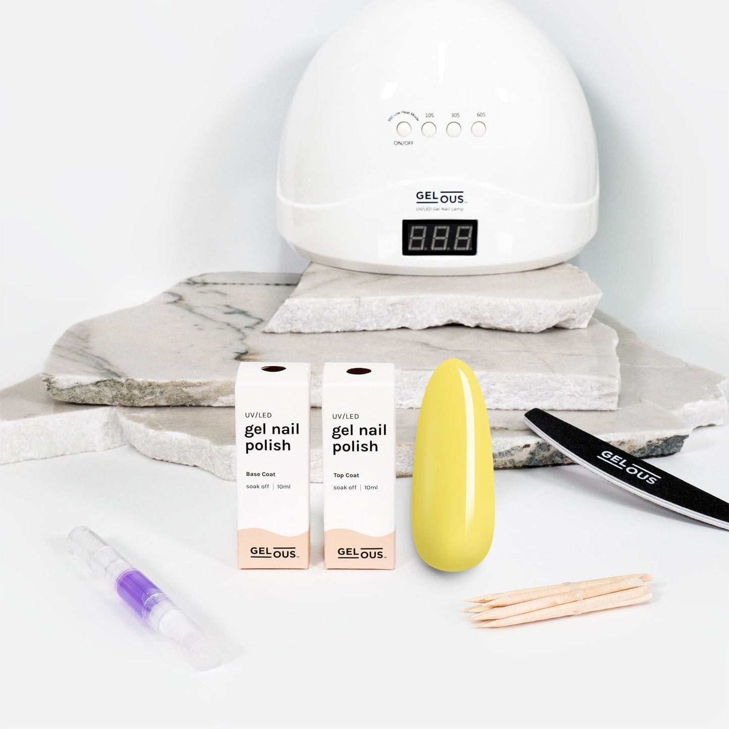 Gelous gel nail polish Chin Up Buttercup Essentials Pack - photographed in New Zealand