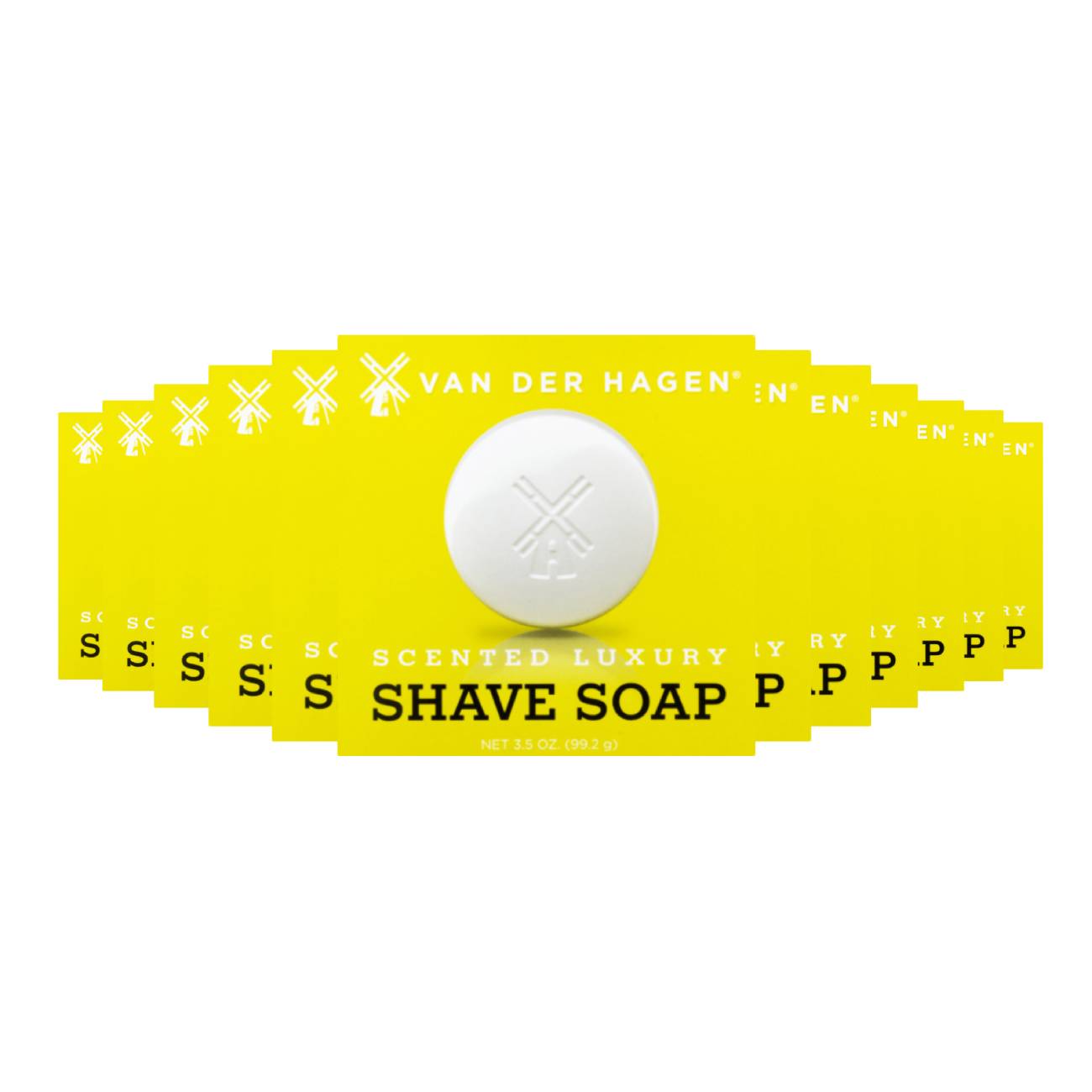 Van Der Hagen Men's Luxury Scented Shave Soap, 3.5 Oz - 12 Pack