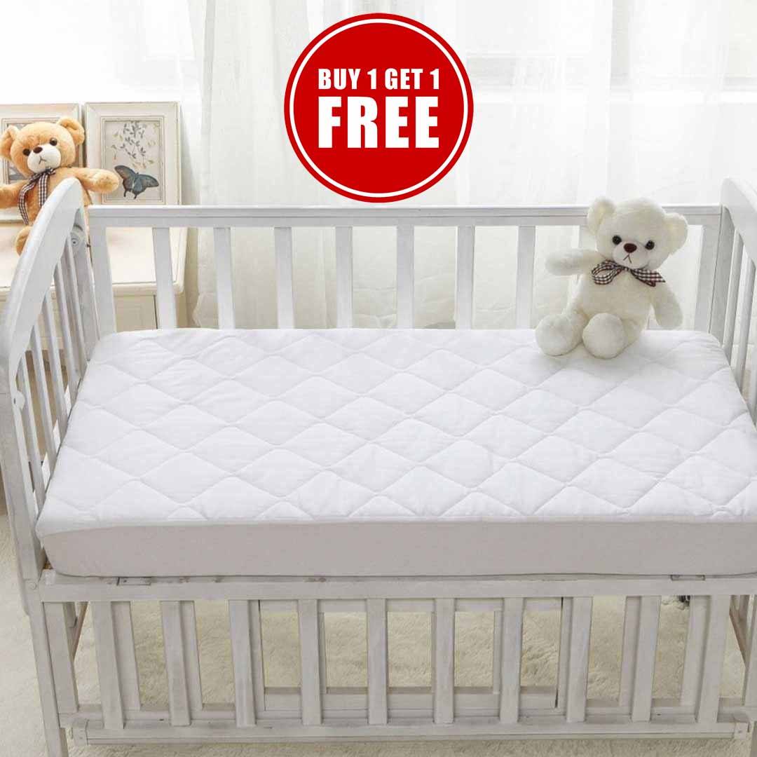Waterproof Crib Mattress Pad Luxury Satin Stripe