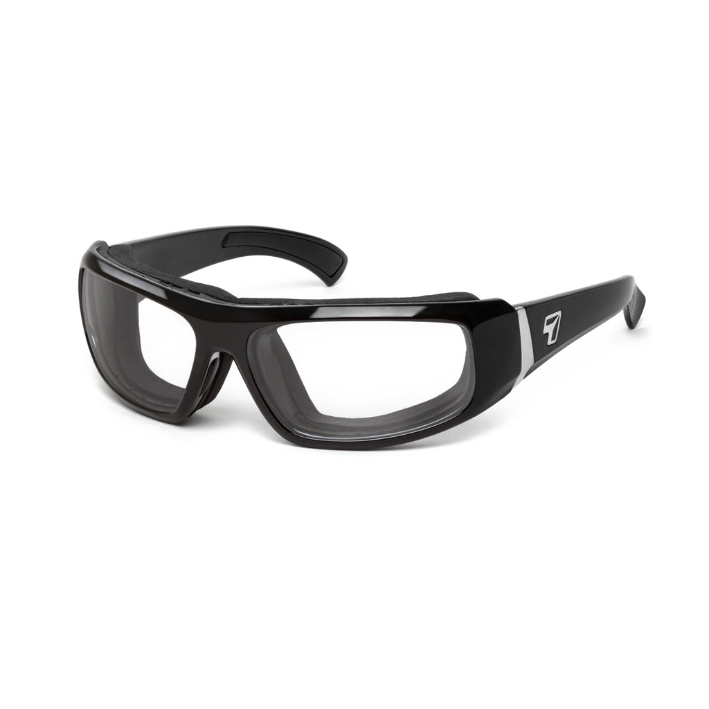 7eye Bali in Glossy Black Frame and Clear Lens profile view