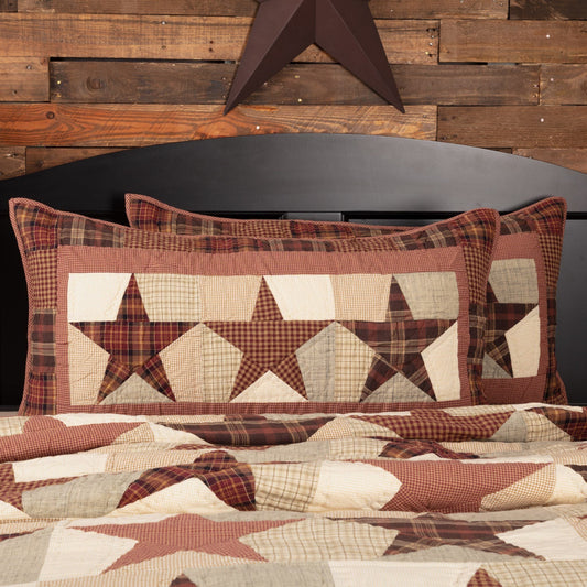 Abilene Star Quilted King Sham 21x37"