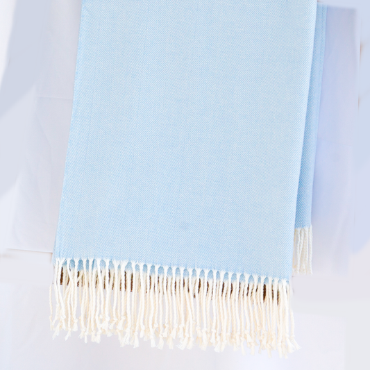 Alashan Adirondack Herringbone Throw Main Hydrangea Fine Linens