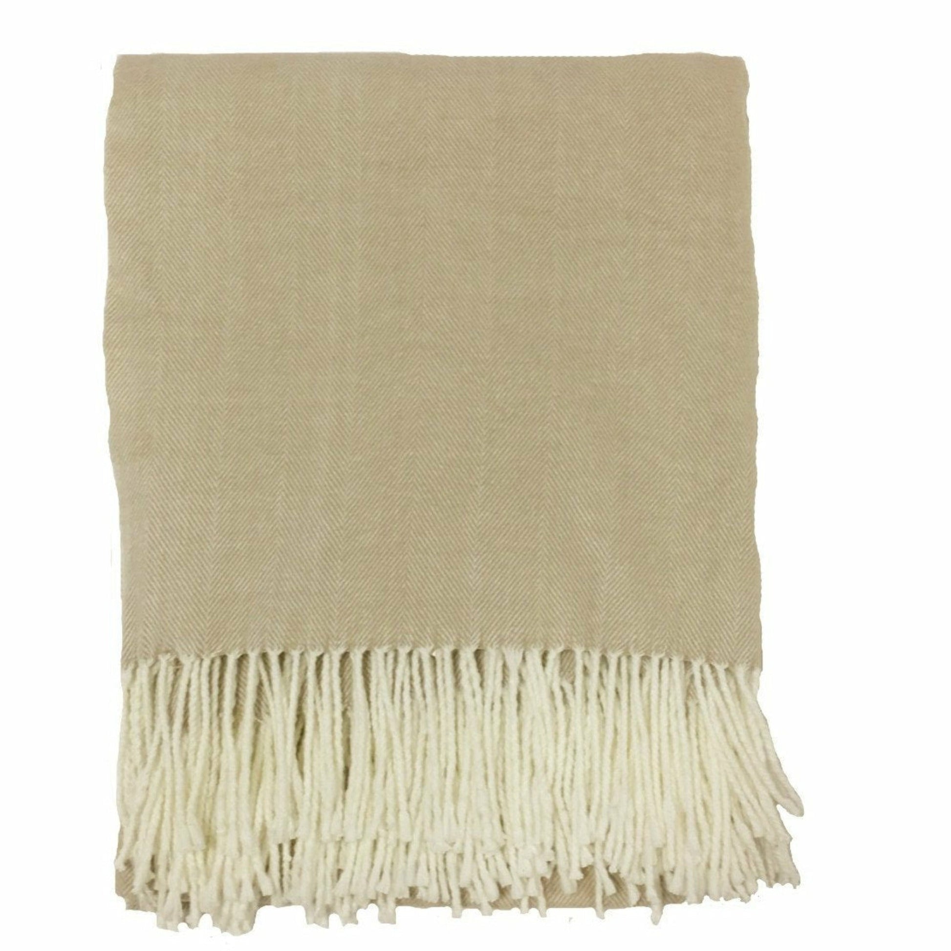 Alashan Adirondack Herringbone Throw Main Bisque Fine Linens