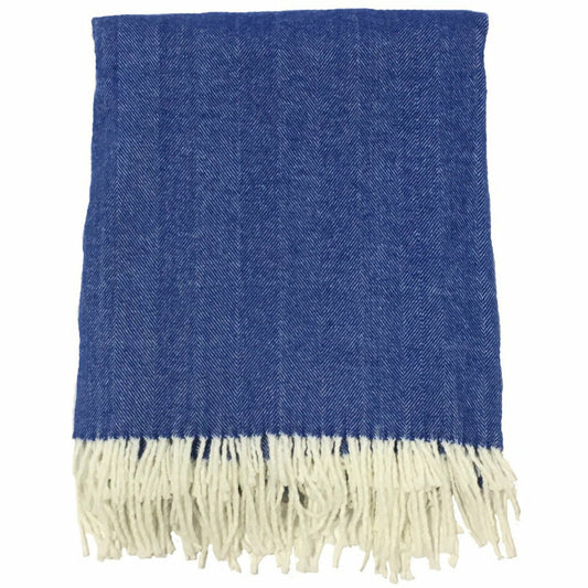 Alashan Adirondack Herringbone Throw Main Regatta Blue Fine Linens