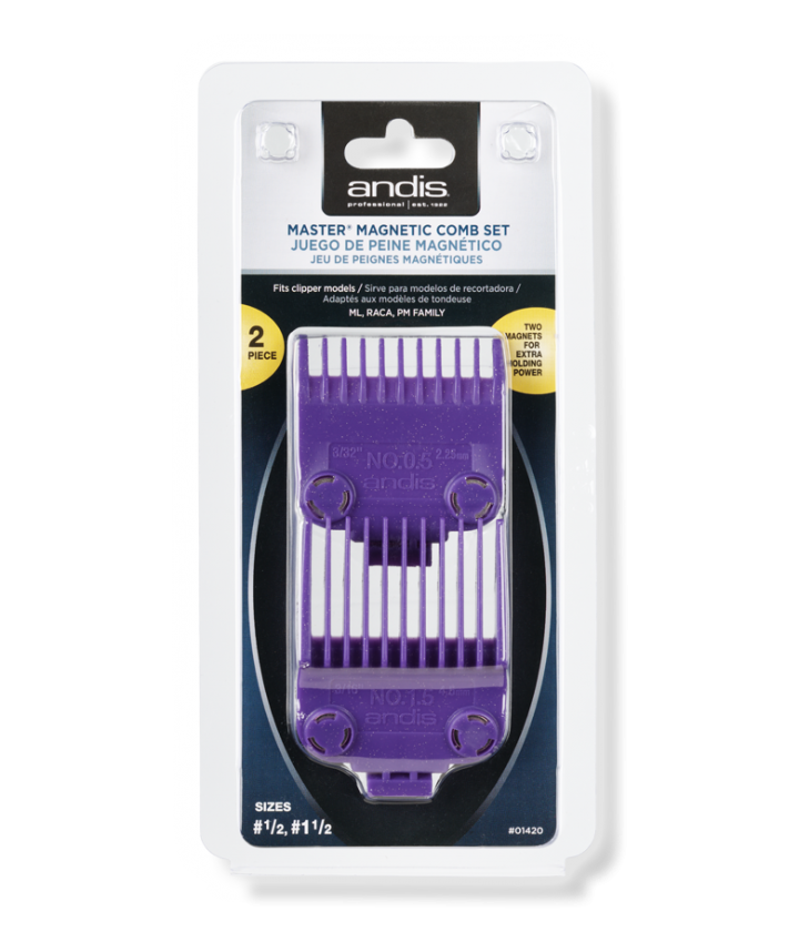 Andis Nano-Silver Magnetic Comb 2pc Set 2 Magnets(Size 0.5 & 1.5)