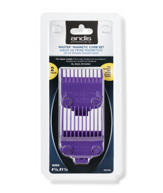 Andis Nano-Silver Magnetic Comb 2pc Set 2 Magnets(Size 0.5 & 1.5)