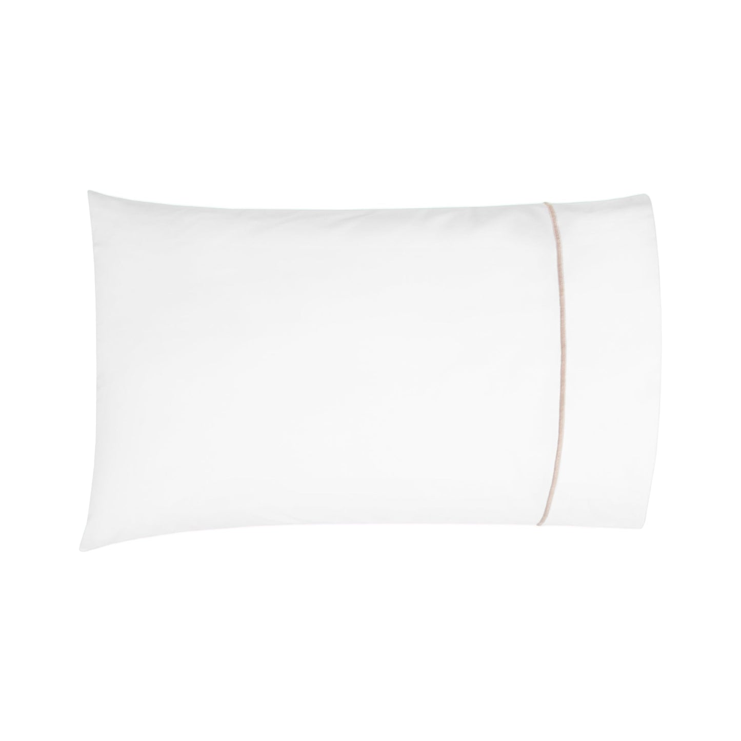 Silo of Silo of BOVI Classic Hotel Bedding Pillowcase White/Taupe Fine Linens