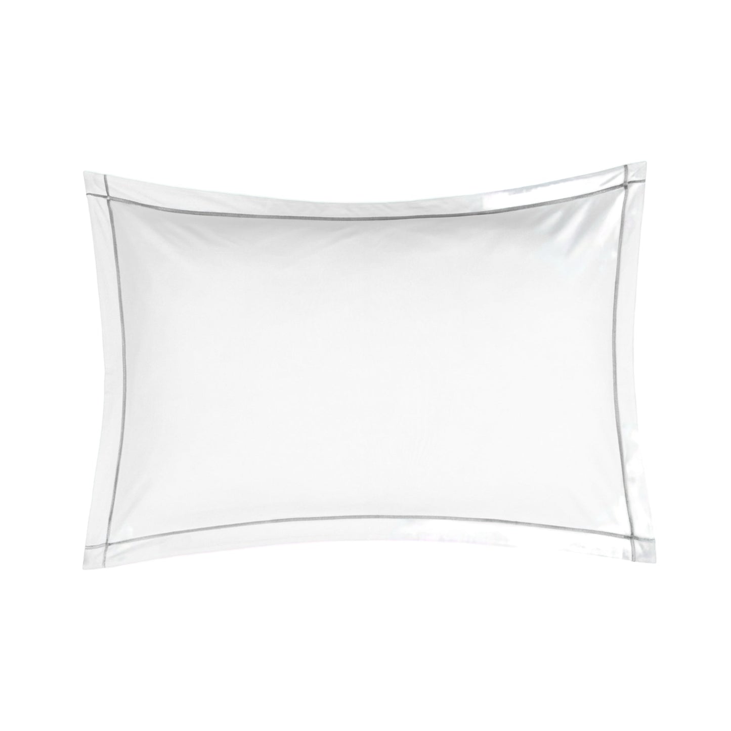 Silo of BOVI Classic Hotel Bedding Standard Sham White/Grey Fine Linens