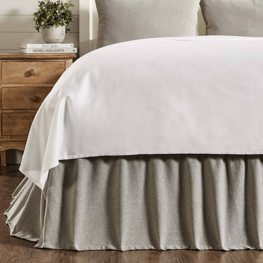 Burlap Dove Grey Ruffled Bed Skirt