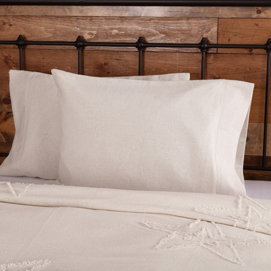 Burlap Antique White Standard Pillow Case - Set of 2