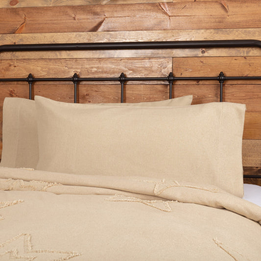 Burlap Vintage King Pillow Case - Set of 2