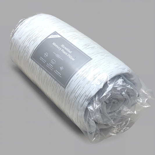 WEEKENDER Shredded Memory Foam Pillow 2pk Breathable Moldable Sz Queen