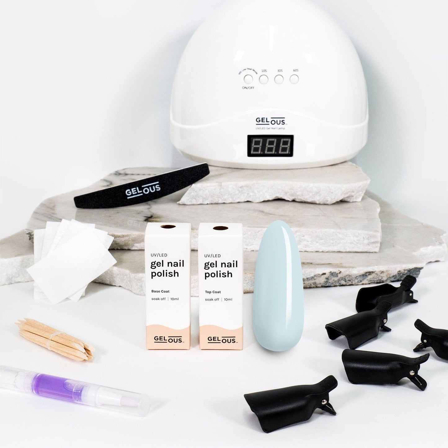 Gelous gel nail polish Baby Blues Starter Pack - photographed in New Zealand