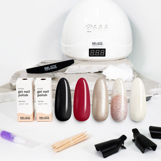 Gelous gel nail polish Black Tie Polish Starter Pack - photographed in New Zealand