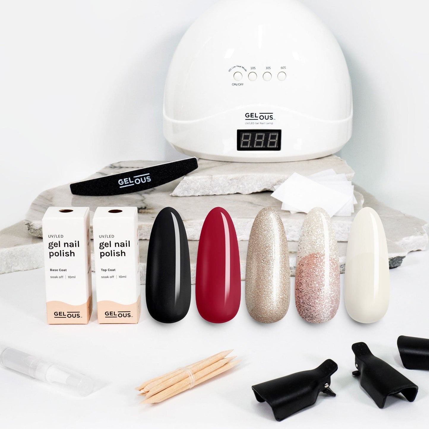 Gelous gel nail polish Black Tie Polish Starter Pack - photographed in New Zealand