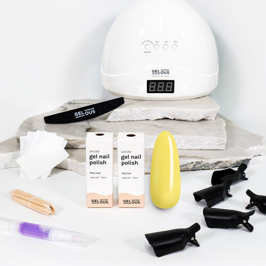 Gelous gel nail polish Chin Up Buttercup Starter Pack - photographed in New Zealand