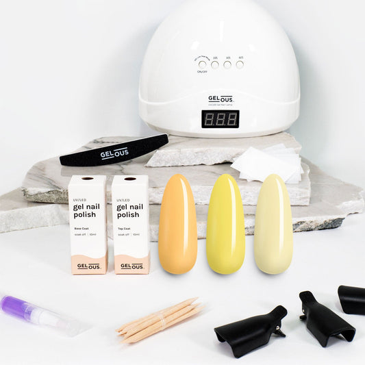 Gelous gel nail polish Yellows 3 Polish Starter Pack - photographed in New Zealand