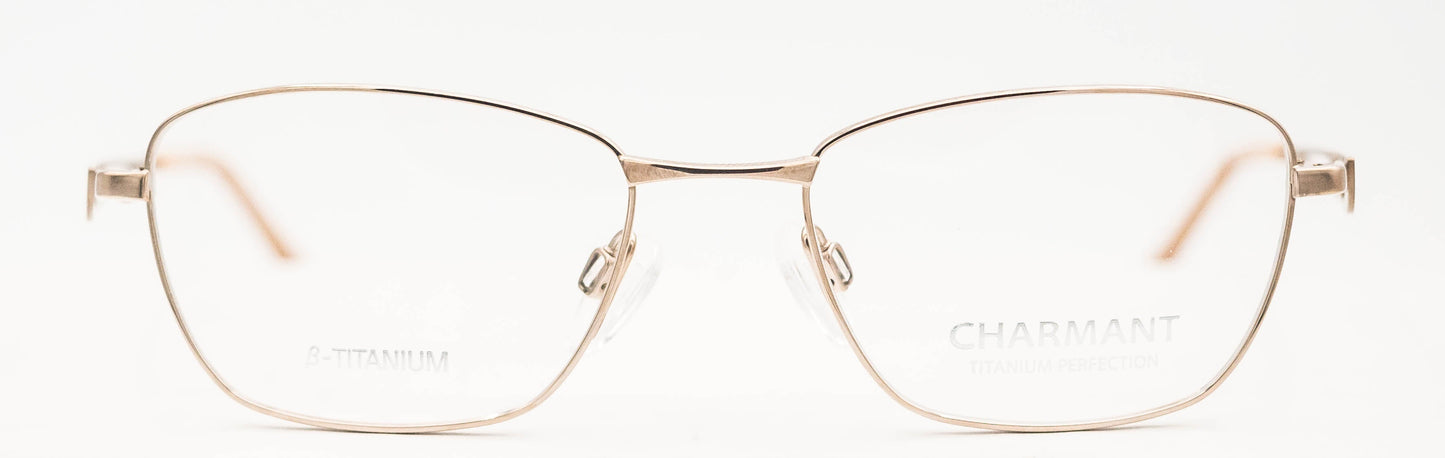 charmant 12149 optical eyewear titanium full rim glasses shiny gold timeless elegant classic made in japan front view women ladies fashion