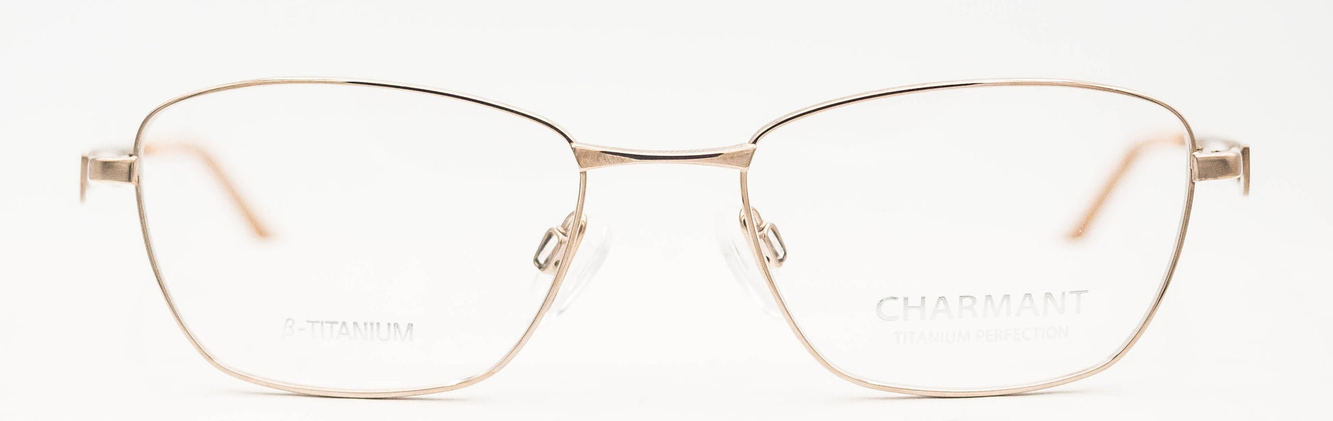 charmant 12149 optical eyewear titanium full rim glasses shiny gold timeless elegant classic made in japan front view women ladies fashion