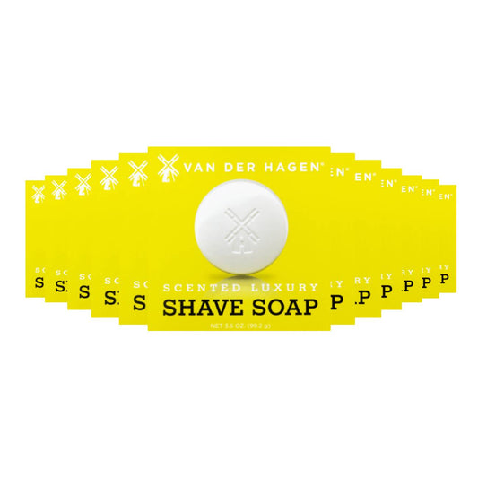 Van Der Hagen Men's Luxury Scented Shave Soap, 3.5 Oz - 12 Pack