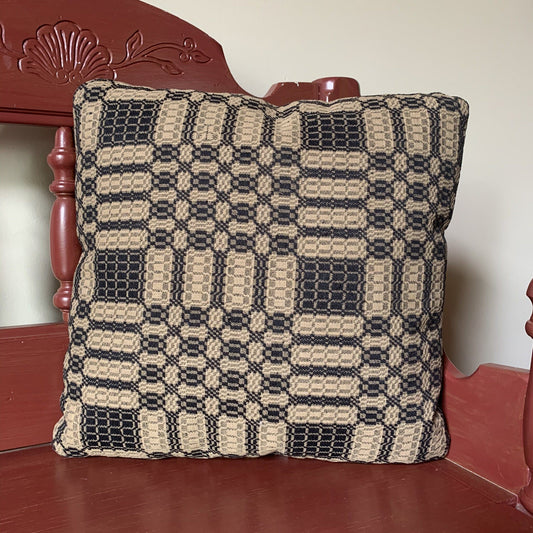 Westbury Black and Tan Woven Pillow 20" Filled