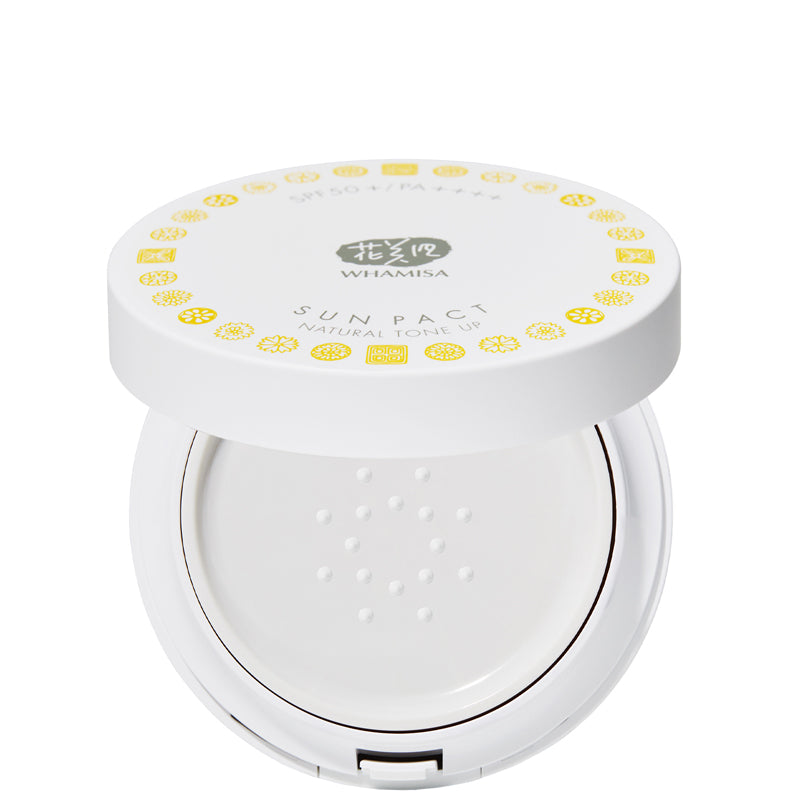 Whamisa Organic Flowers Sun Pact Natural Tone Up SPF50 16g