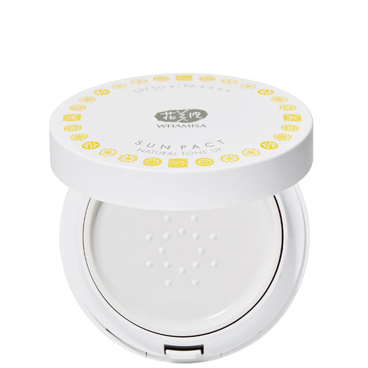 Whamisa Organic Flowers Sun Pact Natural Tone Up SPF50 16g
