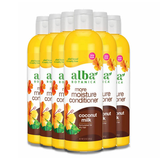 Alba Botanica Natural Hawaiian Conditioner Coconut Milk, 12 oz- 6 Packs