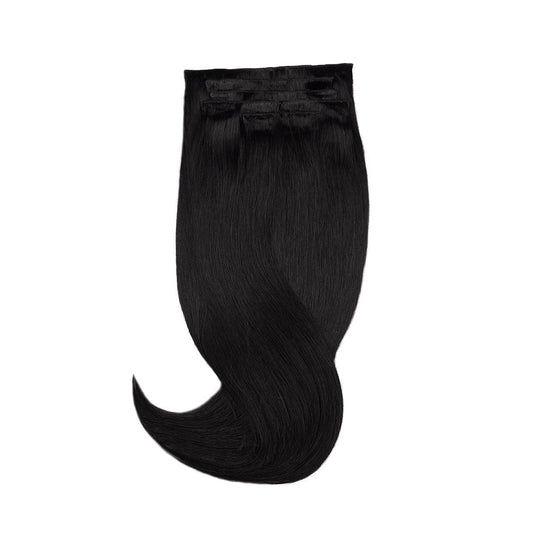 Amazing Hair Human Hair Clip-in 1 Black 7pc Set 16"