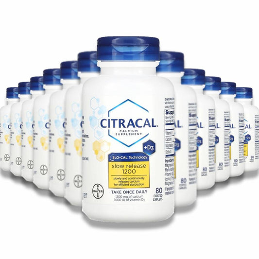 Citrical - Calcium Supplement Slow Release 1200 + D3, Coated Tablets 80 Ct - 24 Pack